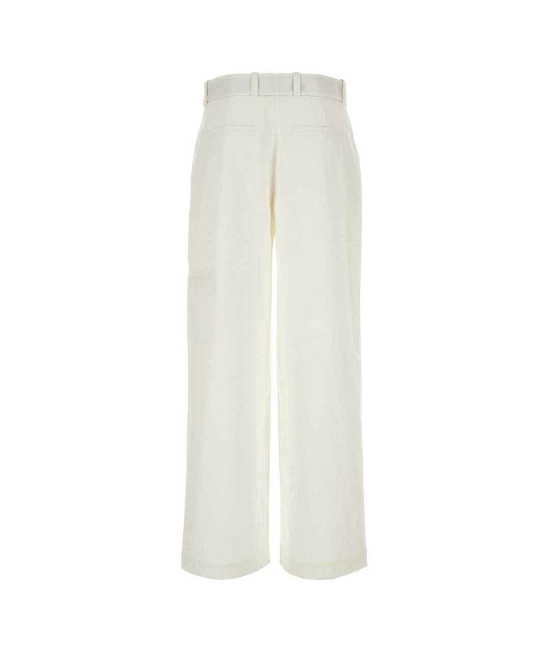 JIL SANDER Белые хлопковые повседневные брюки, фото 2