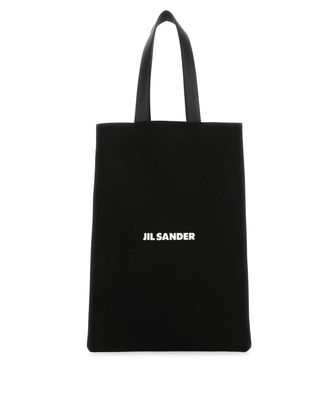 JIL SANDER Черная хлопковая сумка тоут, фото 1