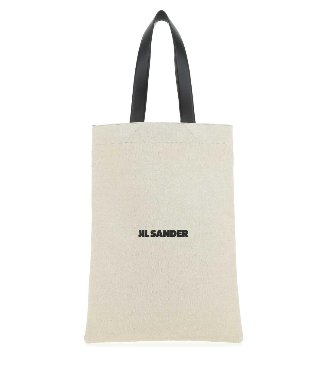 JIL SANDER Бежевая хлопковая сумка тоут, фото 1