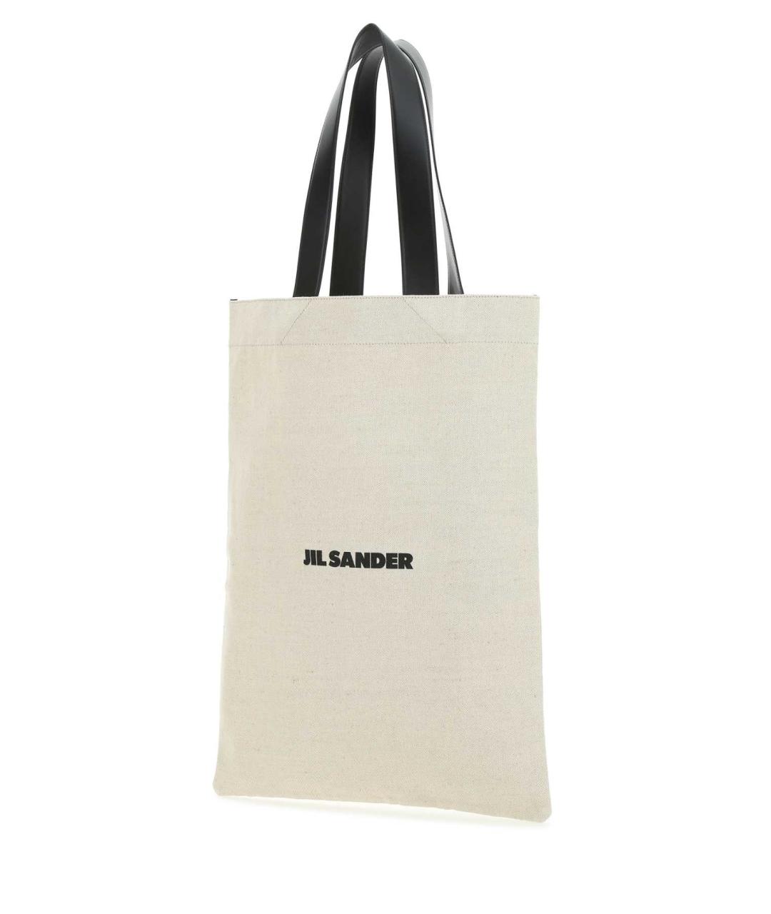 JIL SANDER Бежевая хлопковая сумка тоут, фото 2