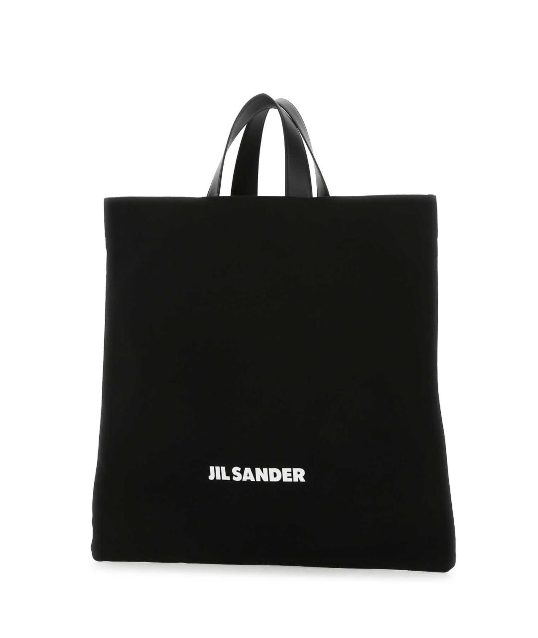 JIL SANDER Черная хлопковая сумка тоут, фото 2