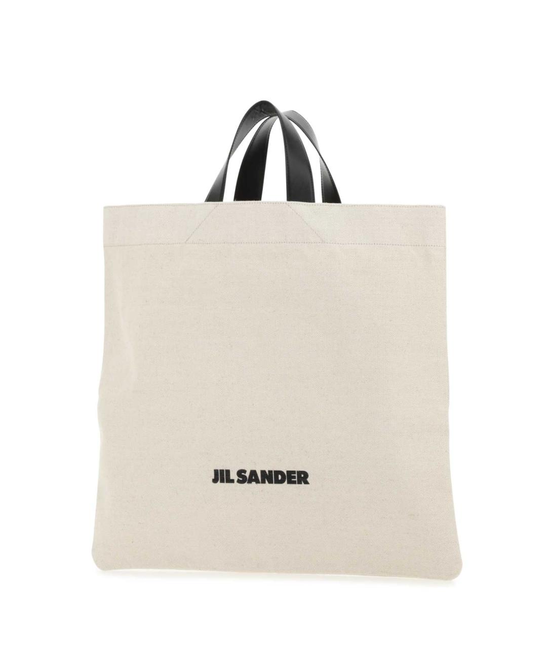 JIL SANDER Бежевая хлопковая сумка тоут, фото 2