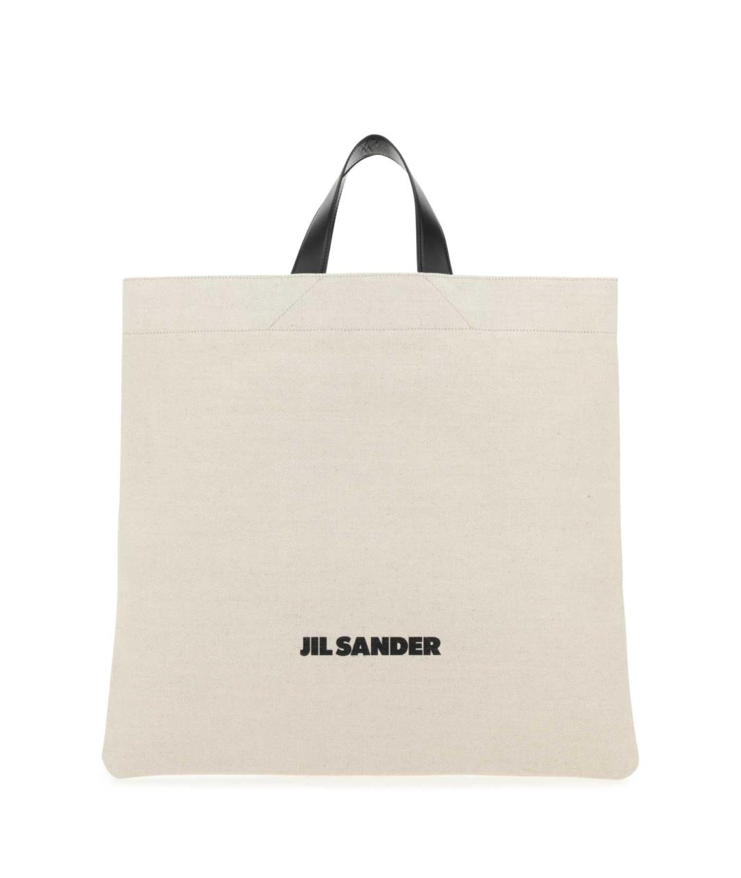 JIL SANDER Бежевая хлопковая сумка тоут, фото 1