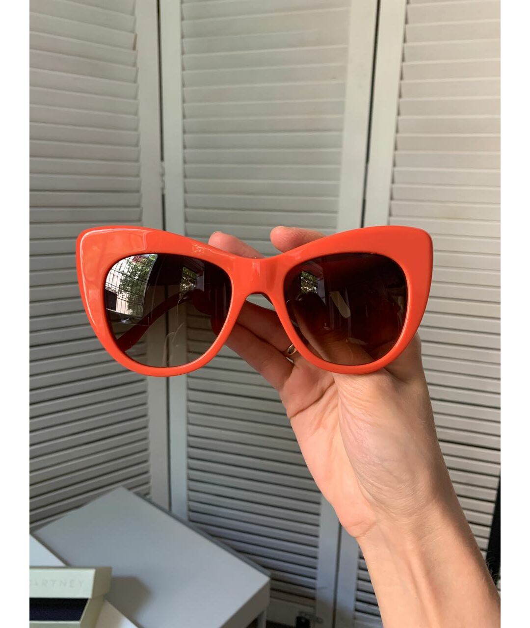 STELLA MCCARTNEY Коралловые пластиковые солнцезащитные очки, фото 7