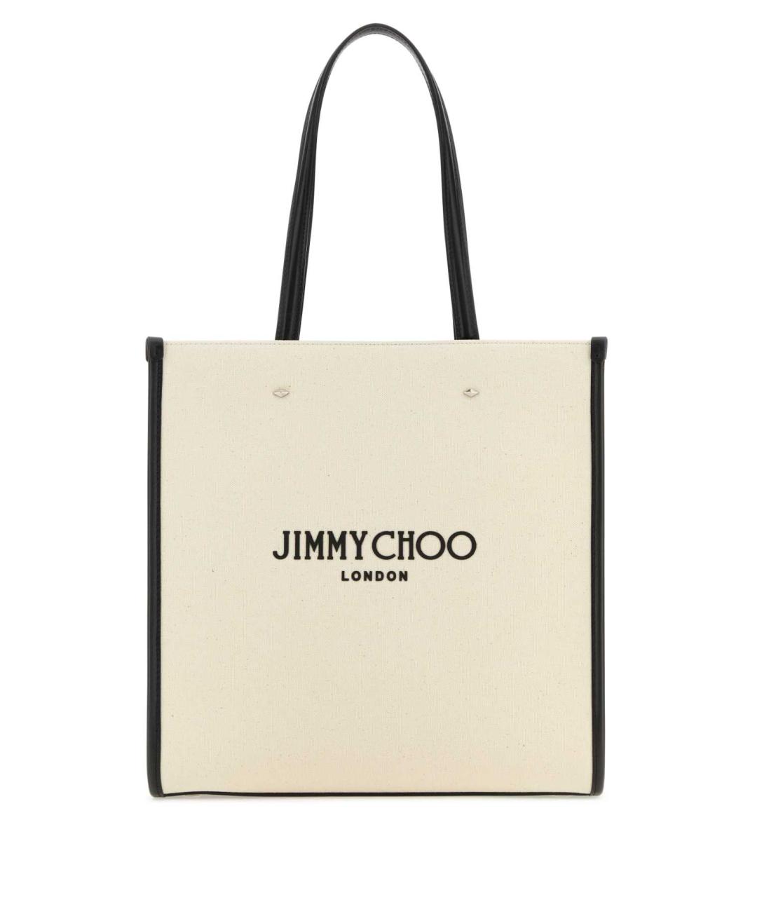 JIMMY CHOO Белая тканевая сумка тоут, фото 1