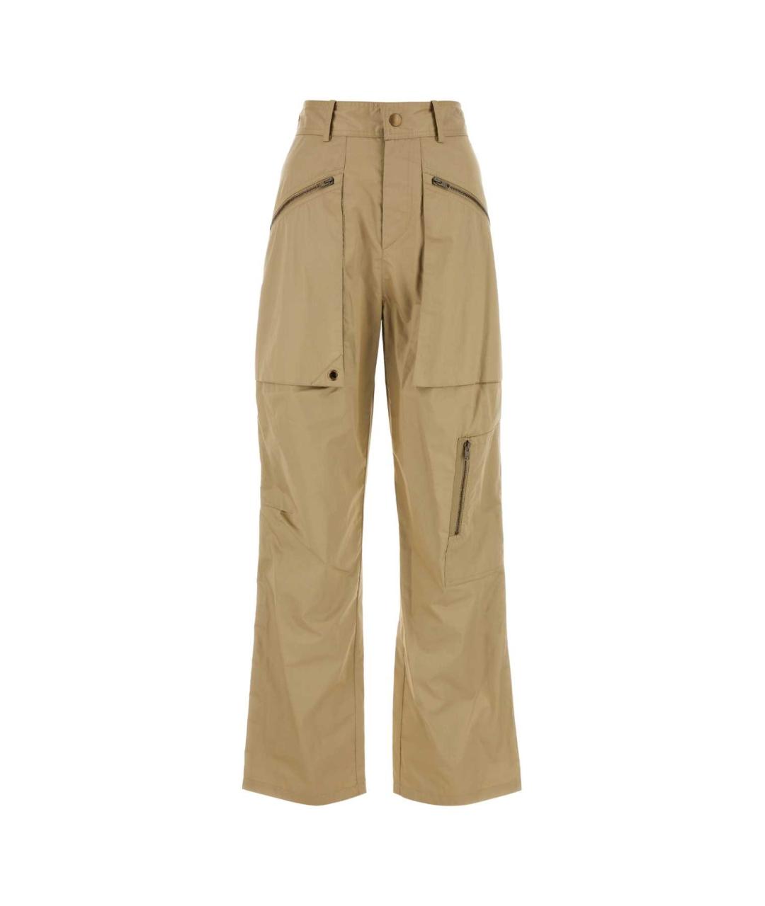ISABEL MARANT Бежевые хлопковые прямые брюки, фото 1