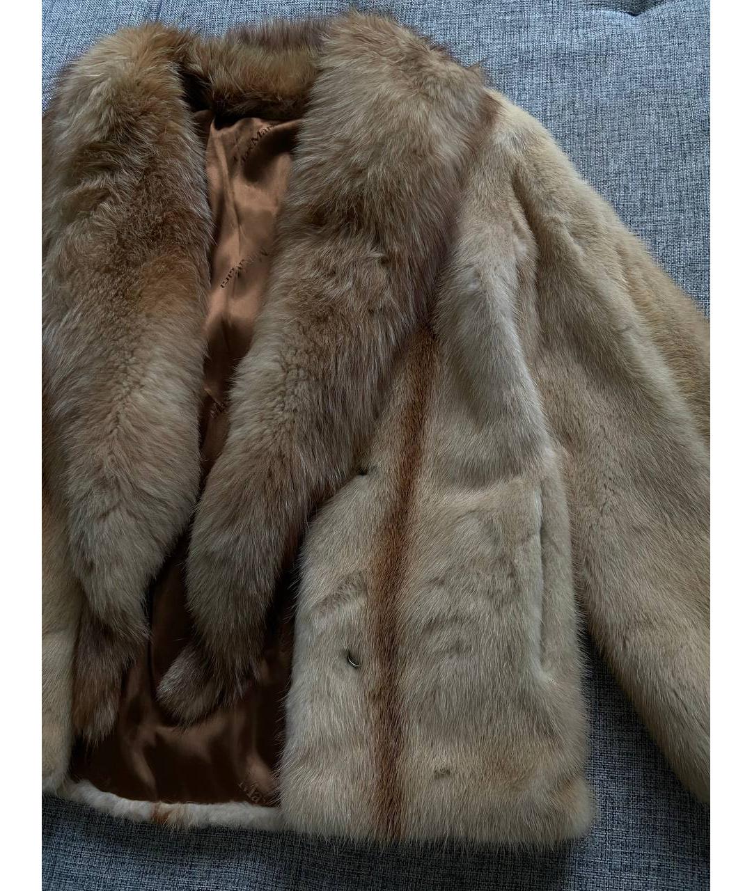 MAX MARA Желтая меховая шуба, фото 2