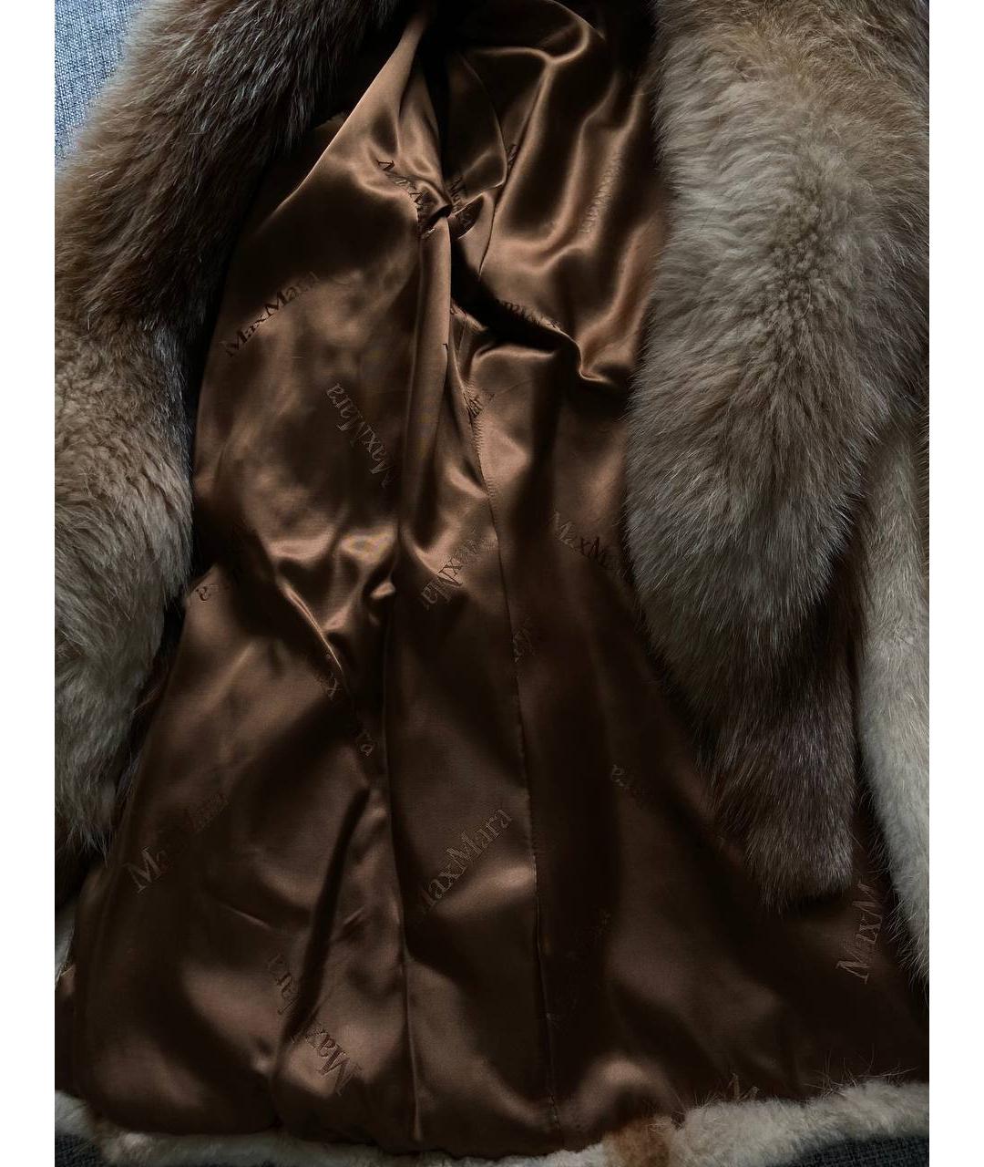 MAX MARA Желтая меховая шуба, фото 4
