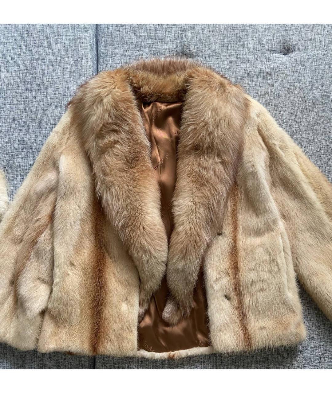 MAX MARA Желтая меховая шуба, фото 5