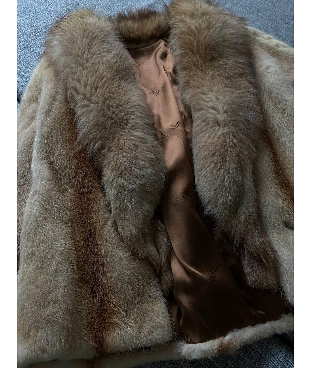 MAX MARA Желтая меховая шуба, фото 3