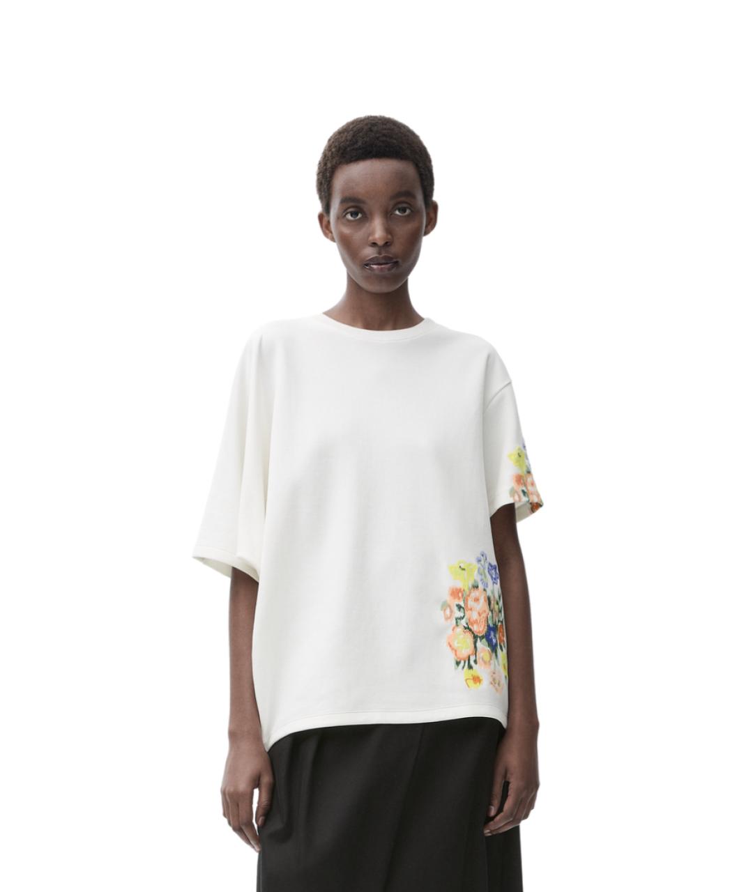 LOEWE Белая хлопковая футболка, фото 3