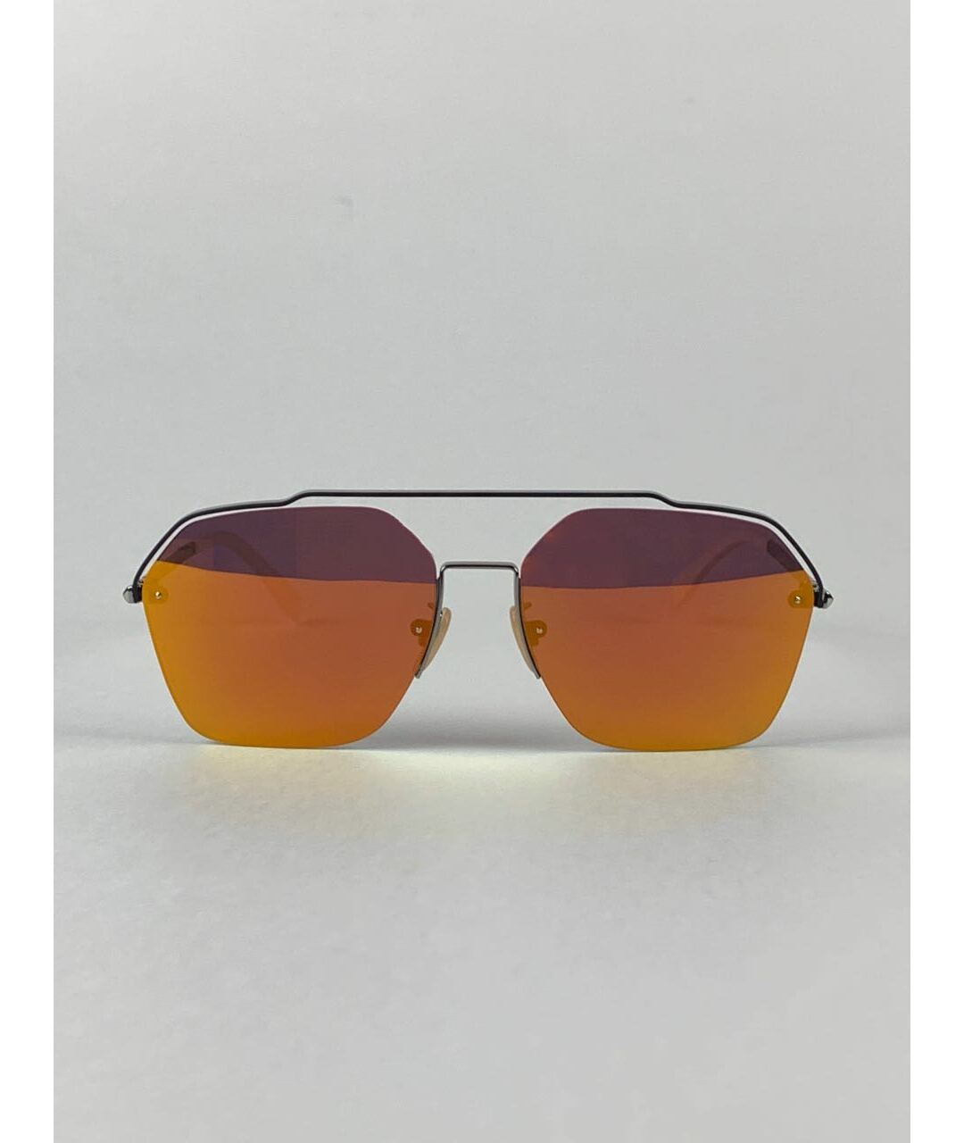 FENDI Оранжевое металлические солнцезащитные очки, фото 9