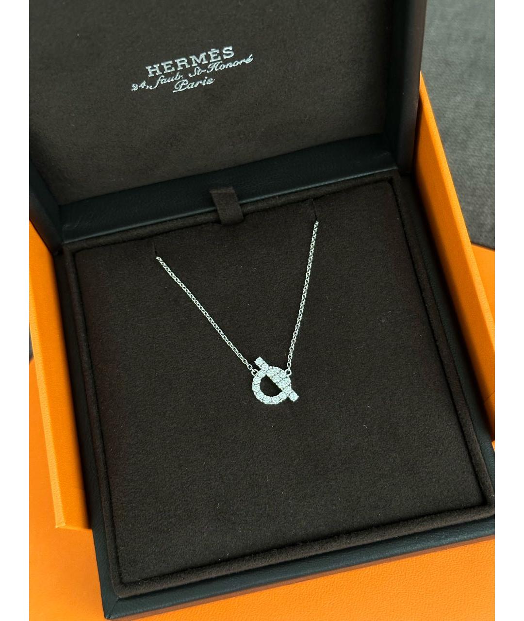 HERMES Серебряная подвеска из белого золота, фото 2