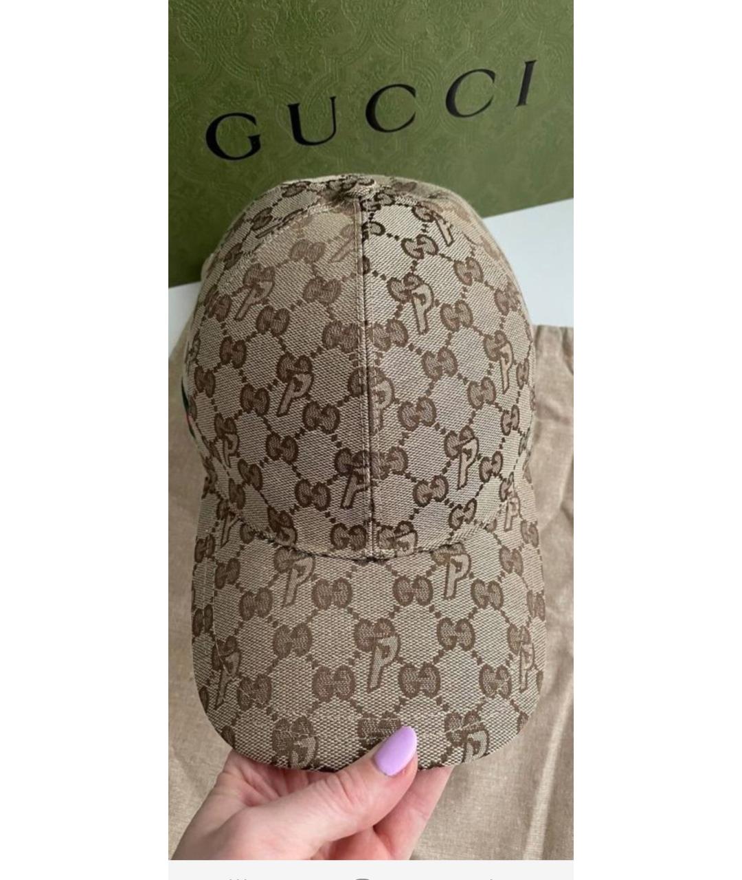 GUCCI Бежевая кепка, фото 4