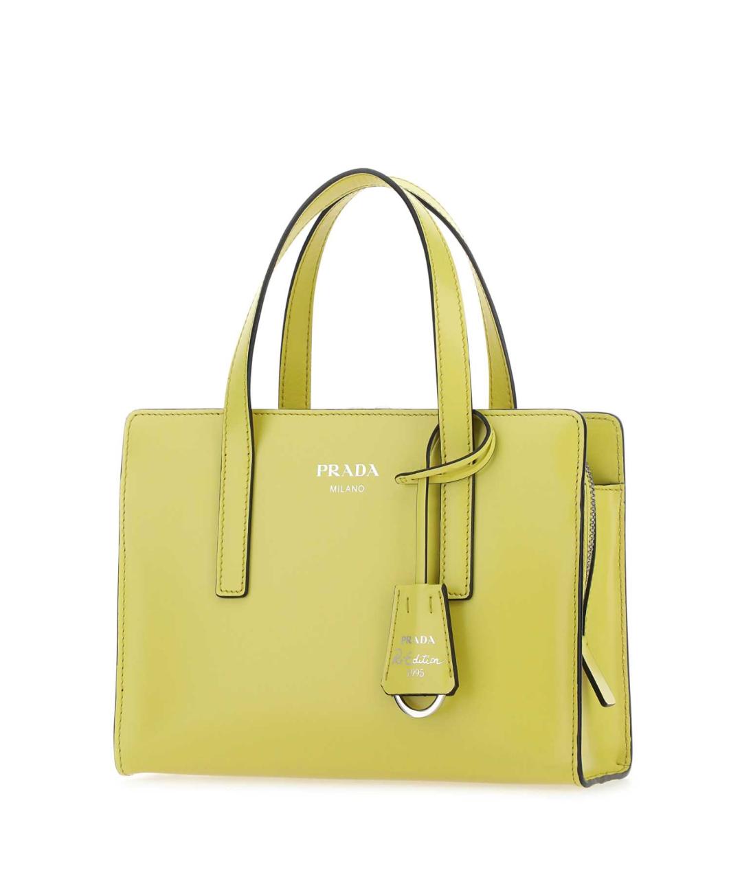 PRADA Желтая кожаная сумка тоут, фото 2