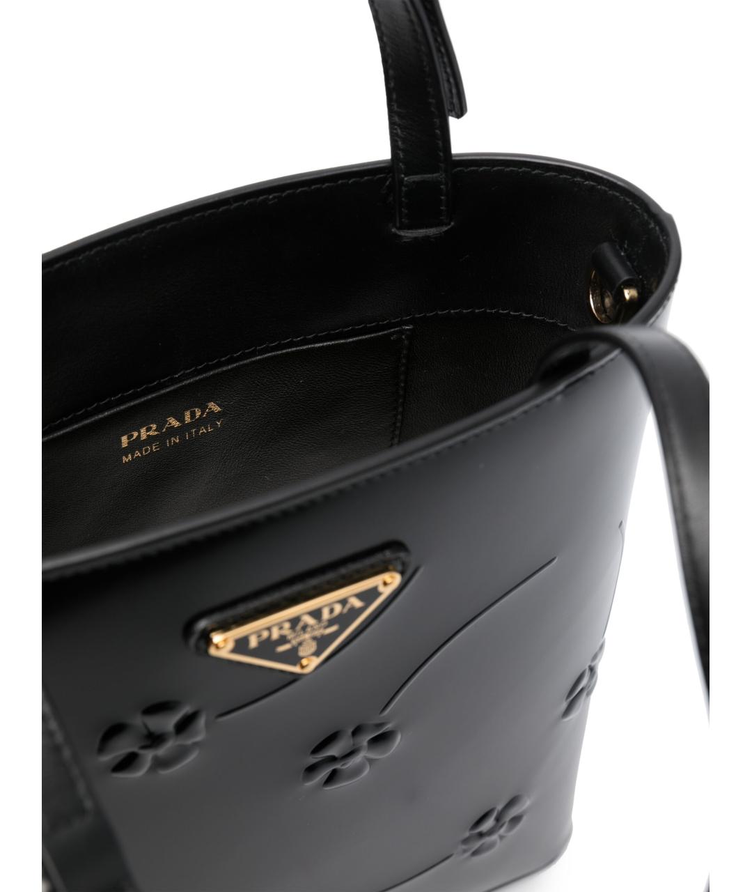 PRADA Черная кожаная сумка с короткими ручками, фото 5