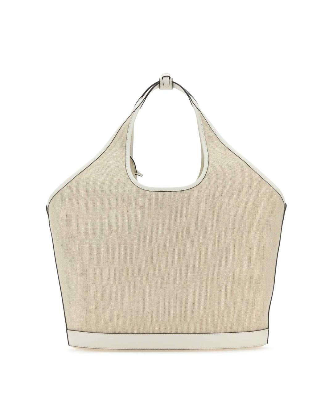 PRADA Бежевая льняная сумка с короткими ручками, фото 3