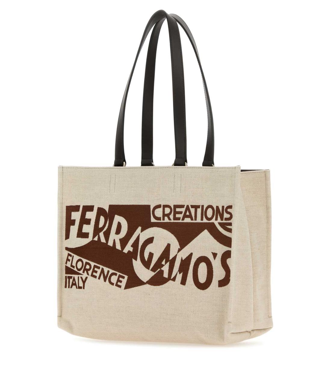 FERRAGAMO Бежевая сумка тоут, фото 2