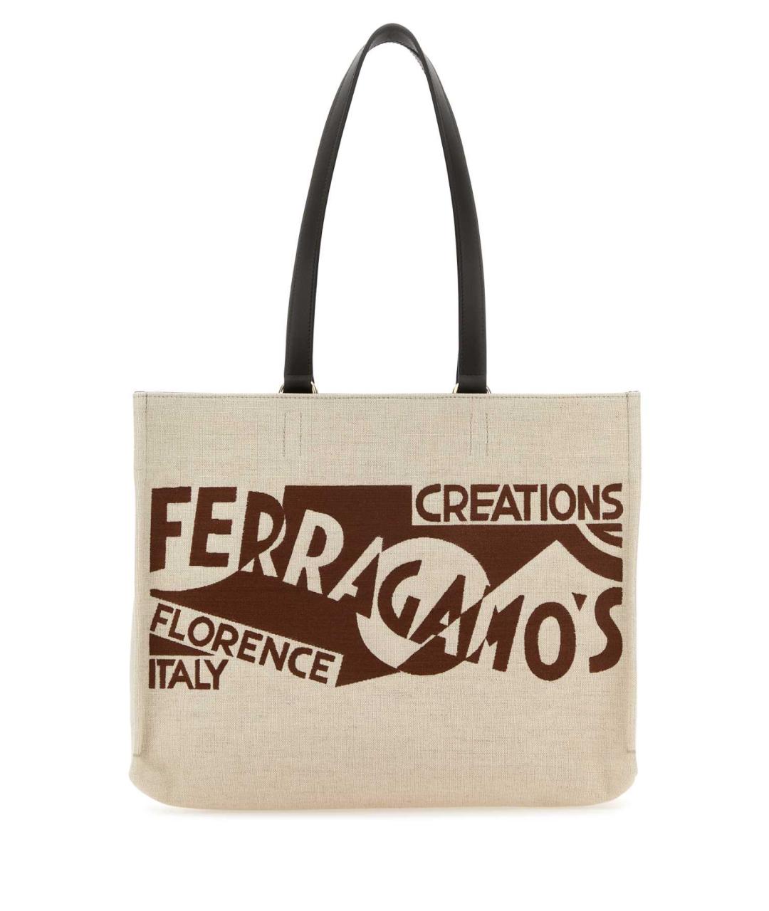 FERRAGAMO Бежевая сумка тоут, фото 1