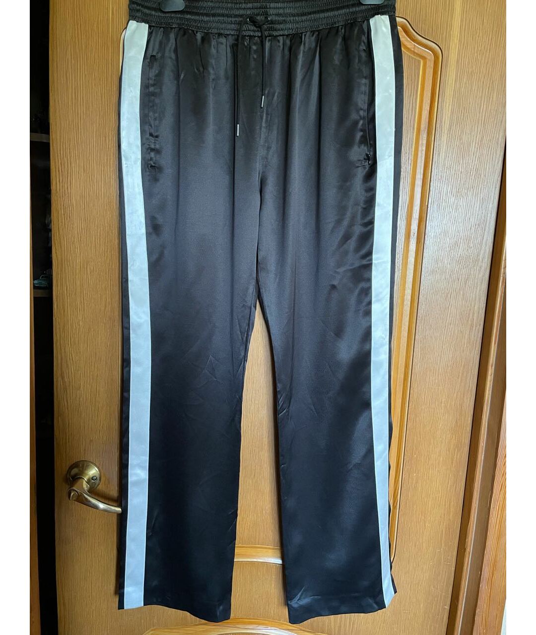 BURBERRY Черные шелковые прямые брюки, фото 5