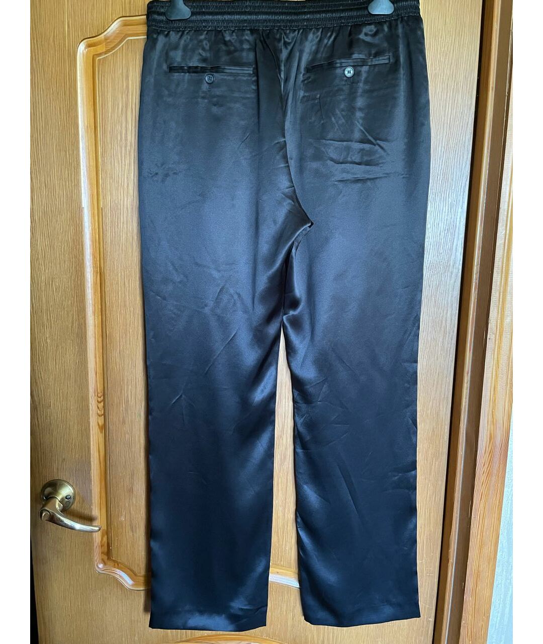 BURBERRY Черные шелковые прямые брюки, фото 2