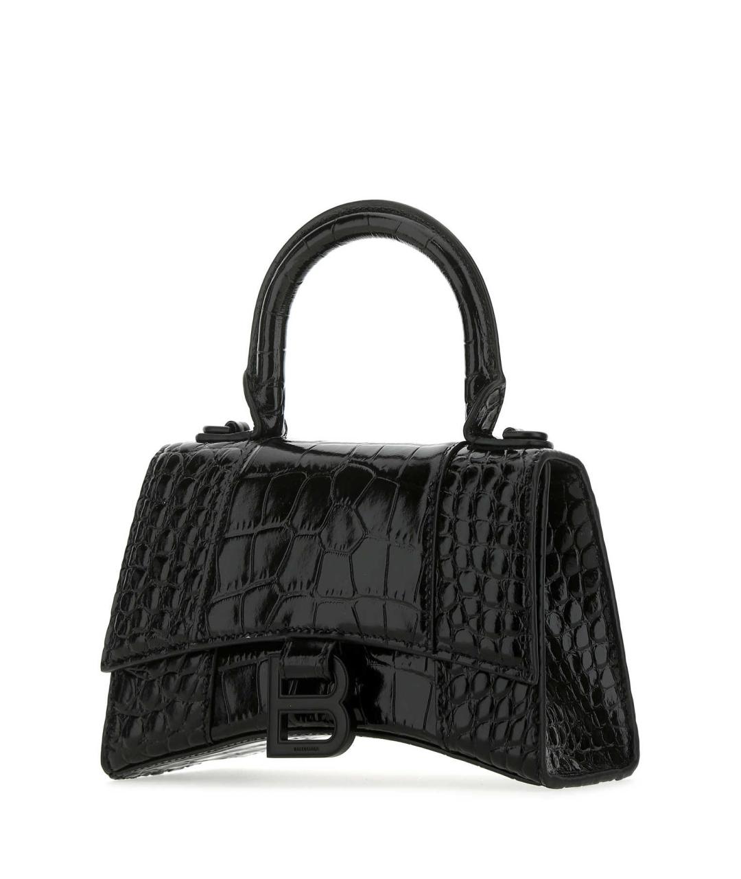 BALENCIAGA Черная кожаная сумка с короткими ручками, фото 2