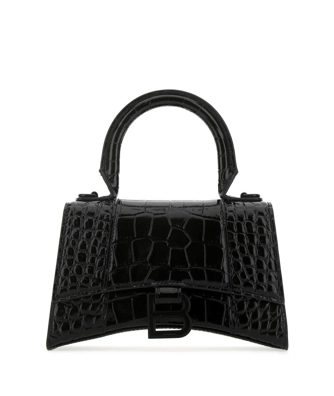 BALENCIAGA Черная кожаная сумка с короткими ручками, фото 1