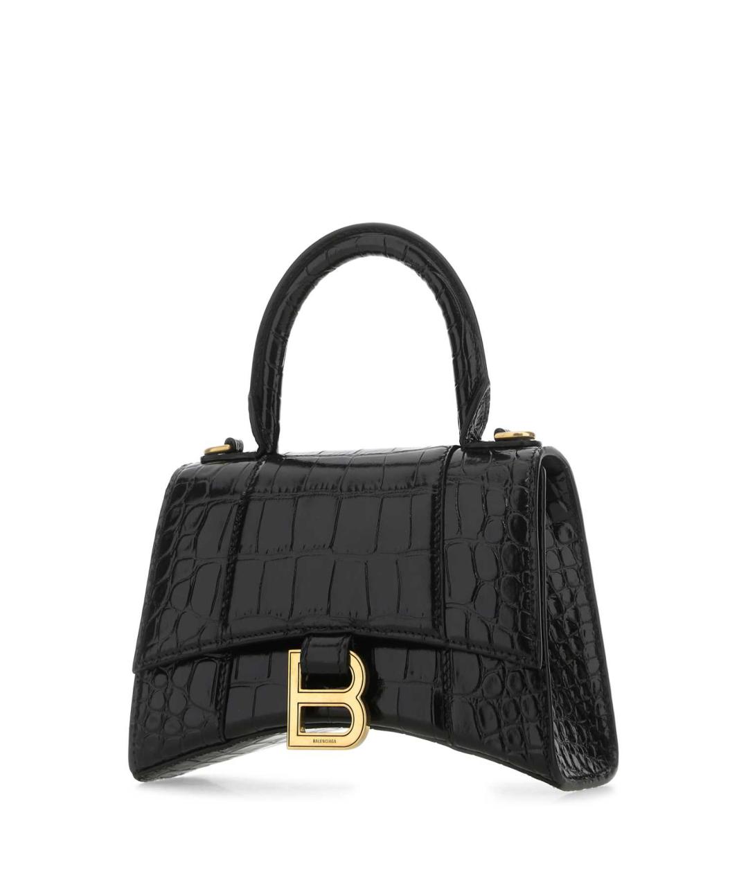 BALENCIAGA Черная кожаная сумка с короткими ручками, фото 2