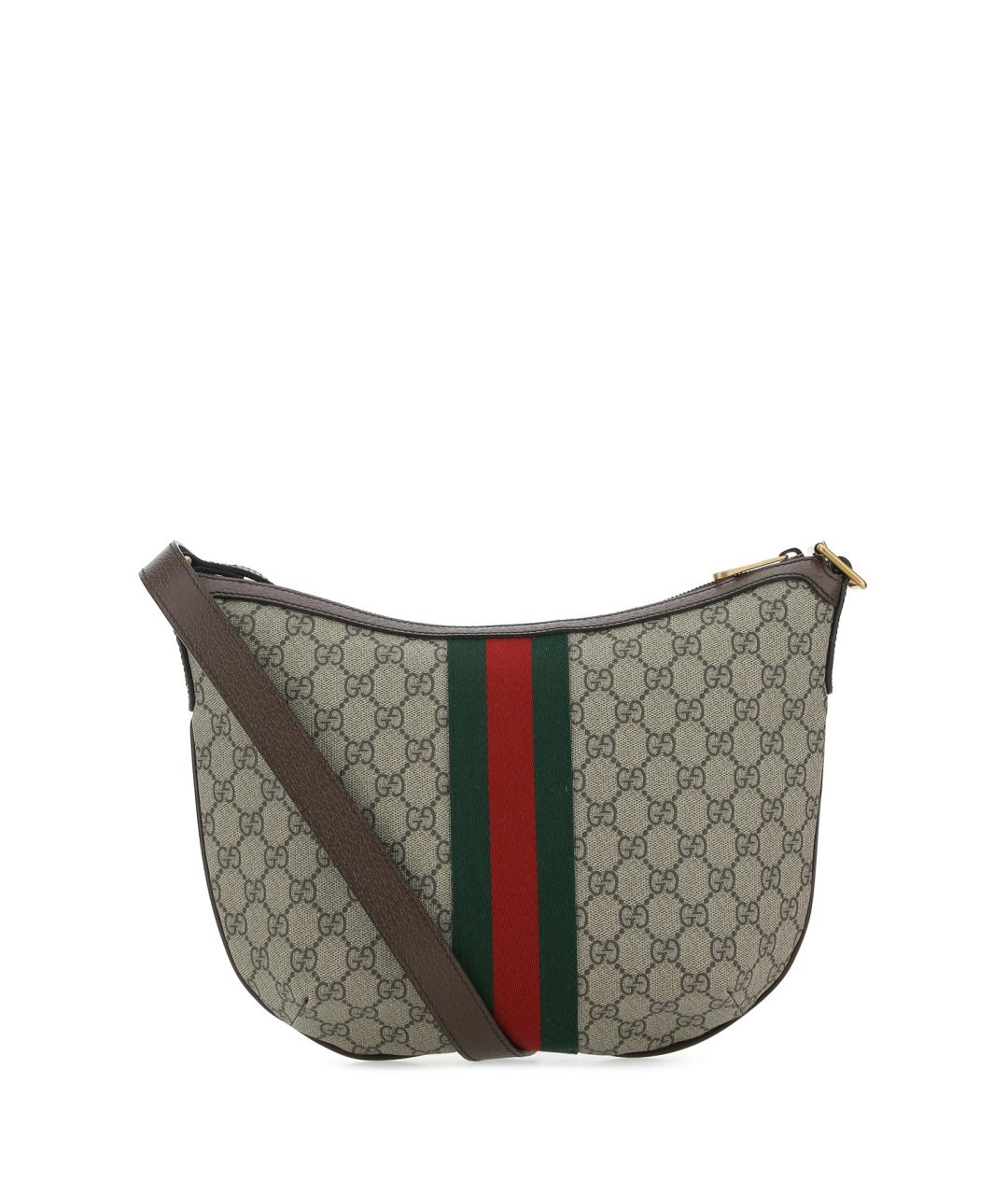 GUCCI Коричневая тканевая сумка на плечо, фото 3