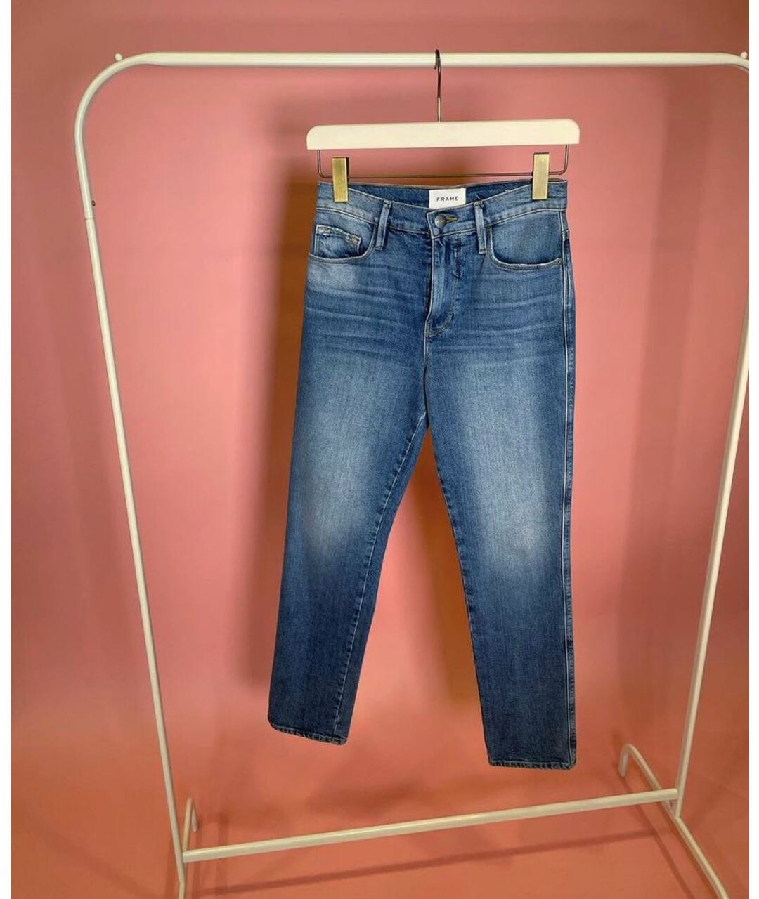 FRAME Голубые прямые джинсы, фото 6