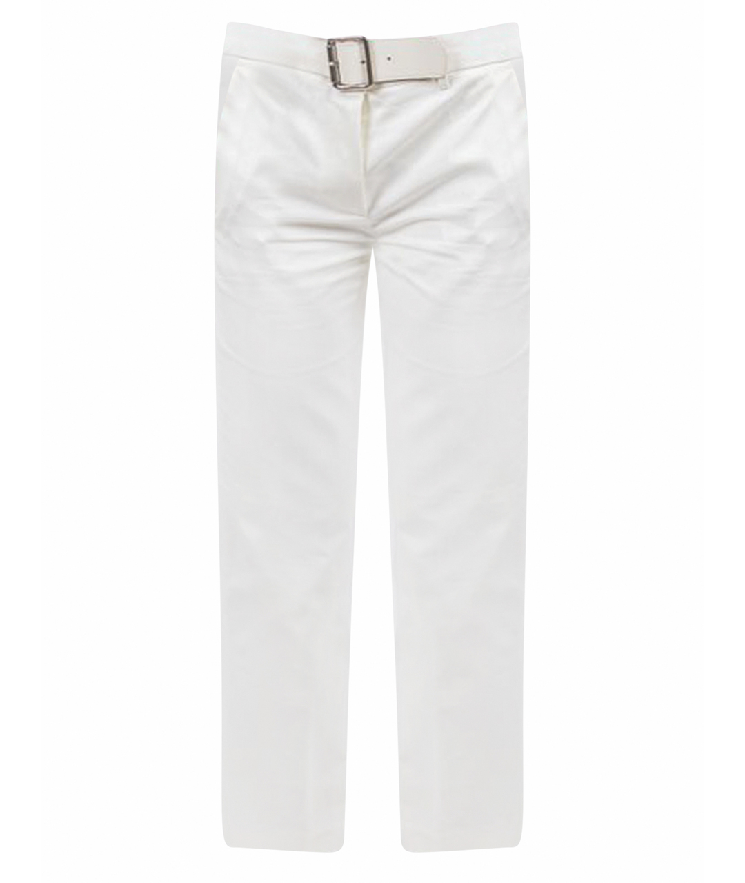 MONCLER Белые хлопко-эластановые брюки узкие, фото 1