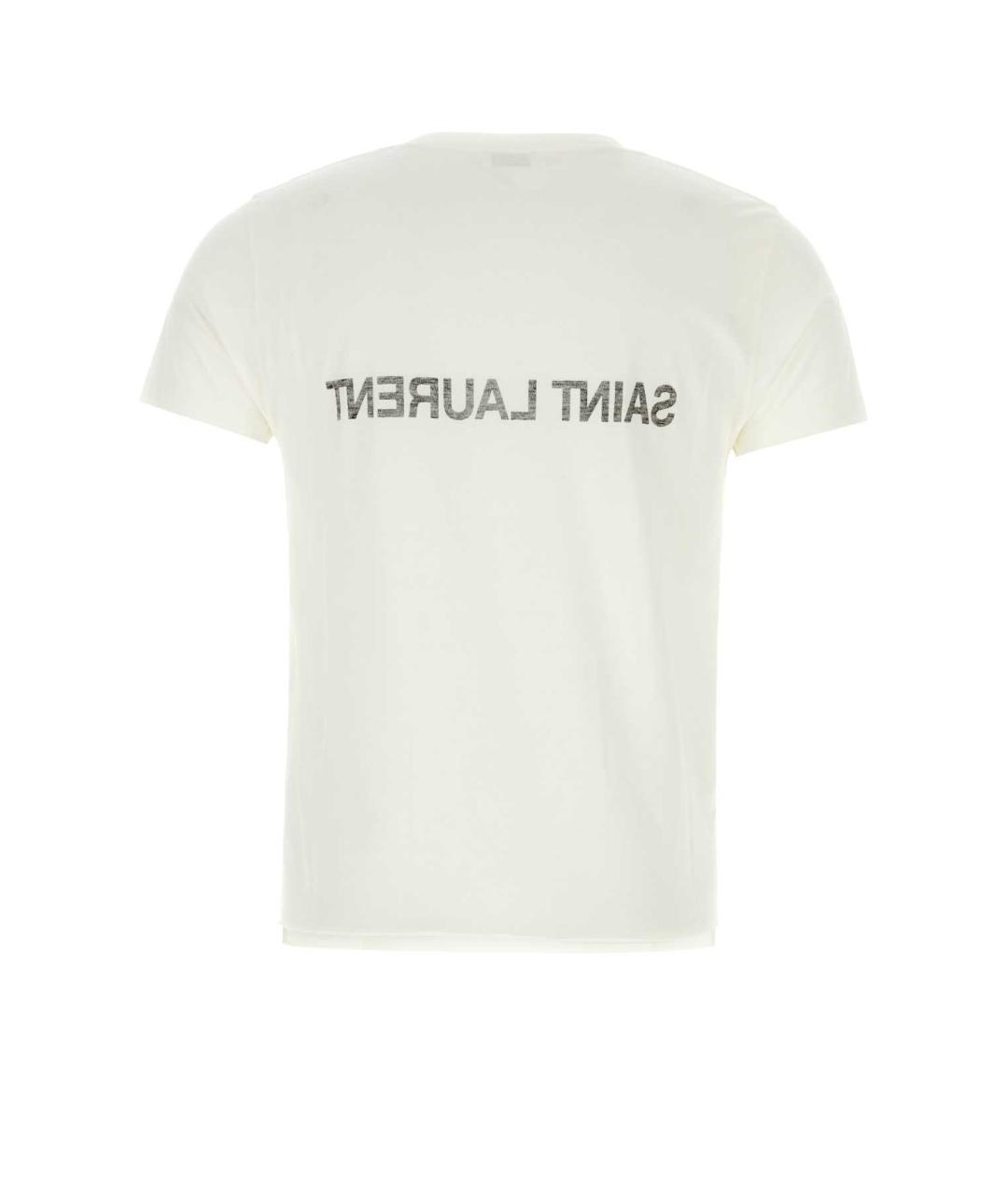 SAINT LAURENT Белая хлопковая футболка, фото 2