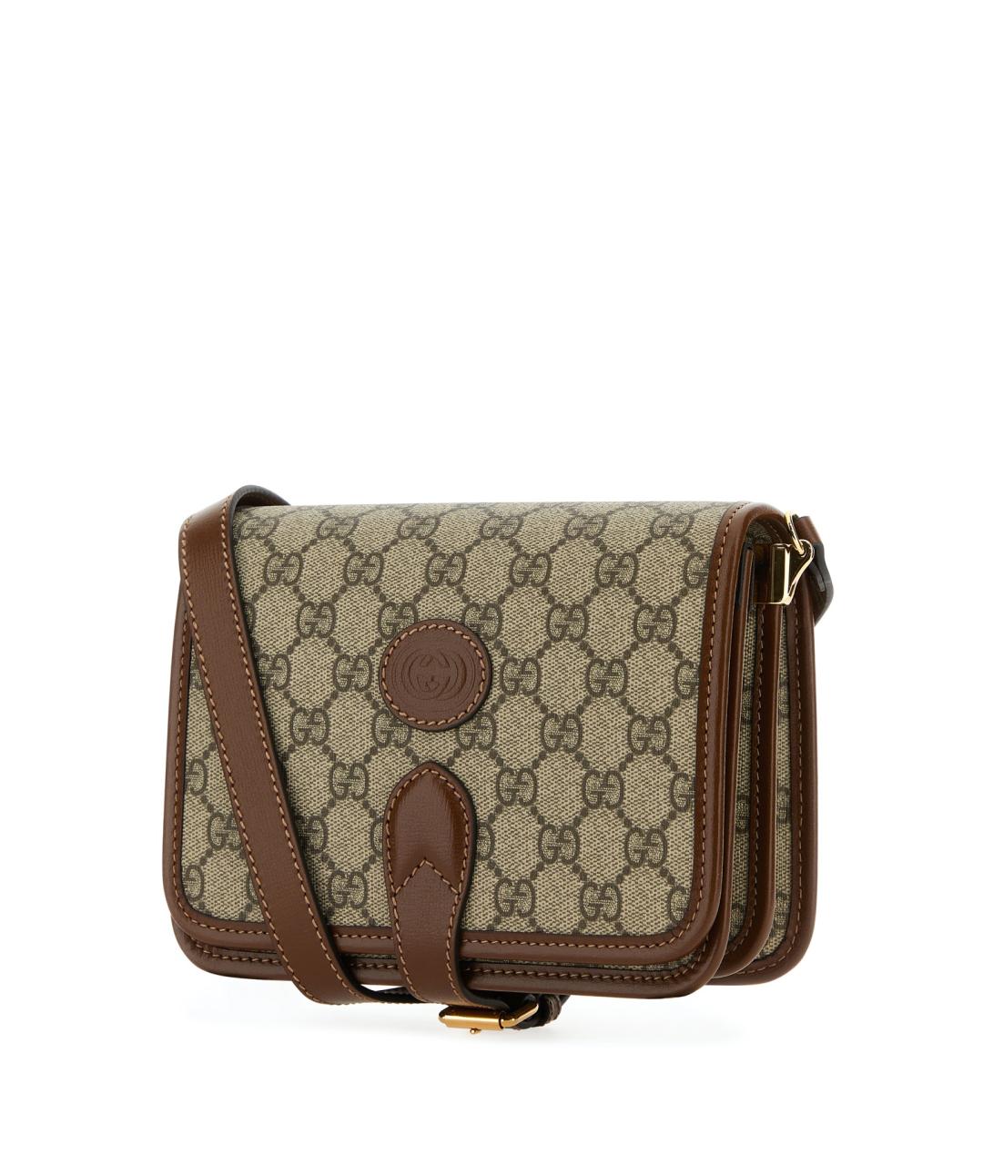 GUCCI Коричневая тканевая сумка на плечо, фото 2