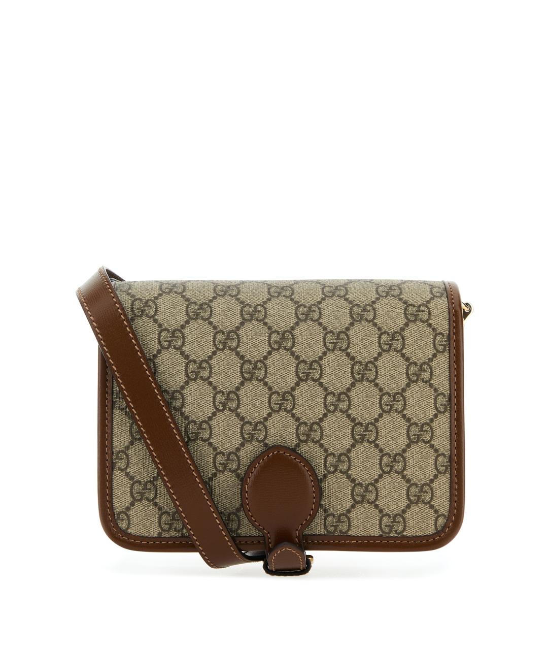GUCCI Коричневая тканевая сумка на плечо, фото 3