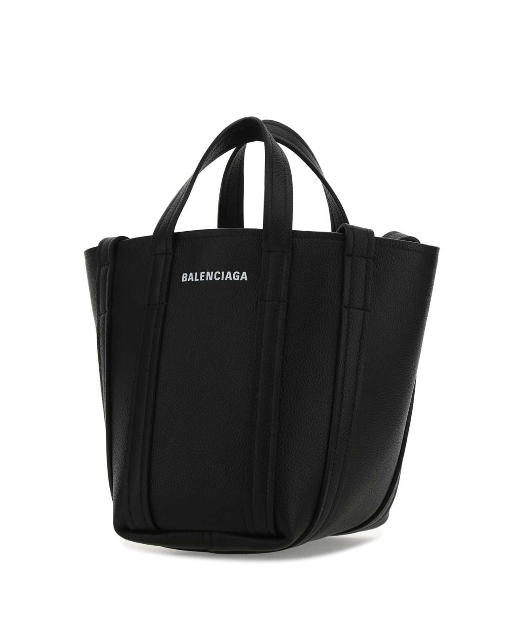 BALENCIAGA Черная кожаная сумка тоут, фото 2