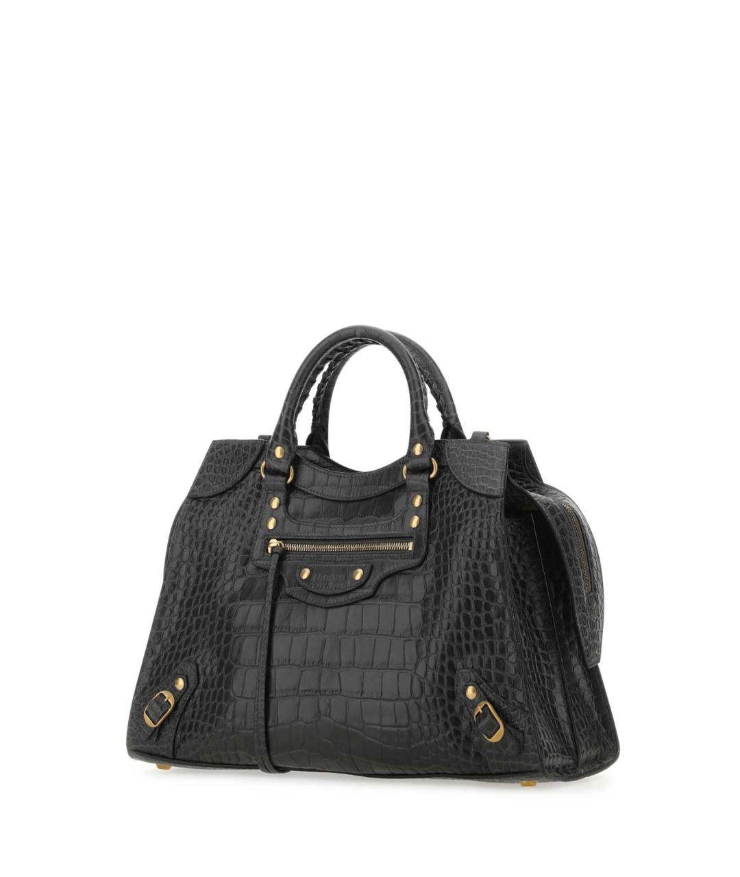 BALENCIAGA Серая кожаная сумка с короткими ручками, фото 2
