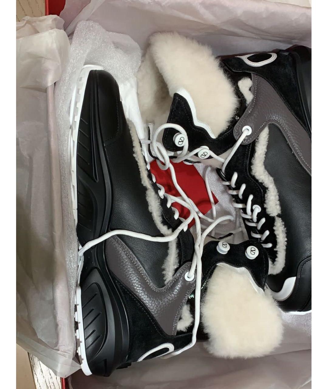 VALENTINO Черные кожаные кроссовки, фото 6