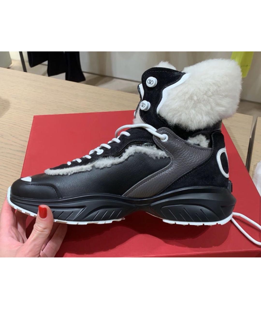 VALENTINO Черные кожаные кроссовки, фото 7