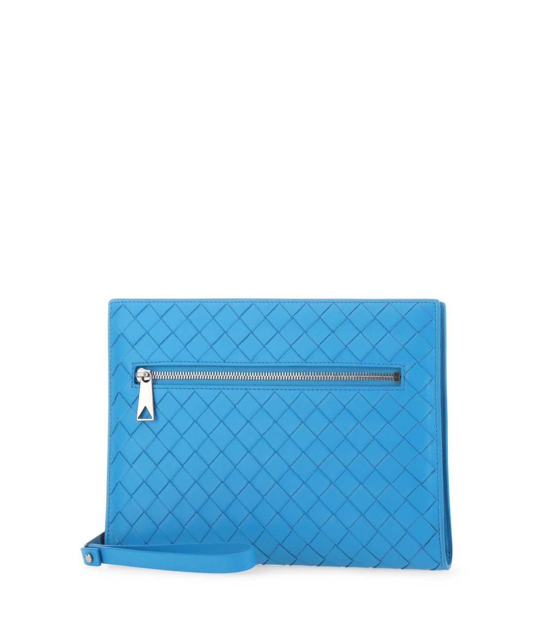 BOTTEGA VENETA Голубая кожаная папка для документов, фото 2