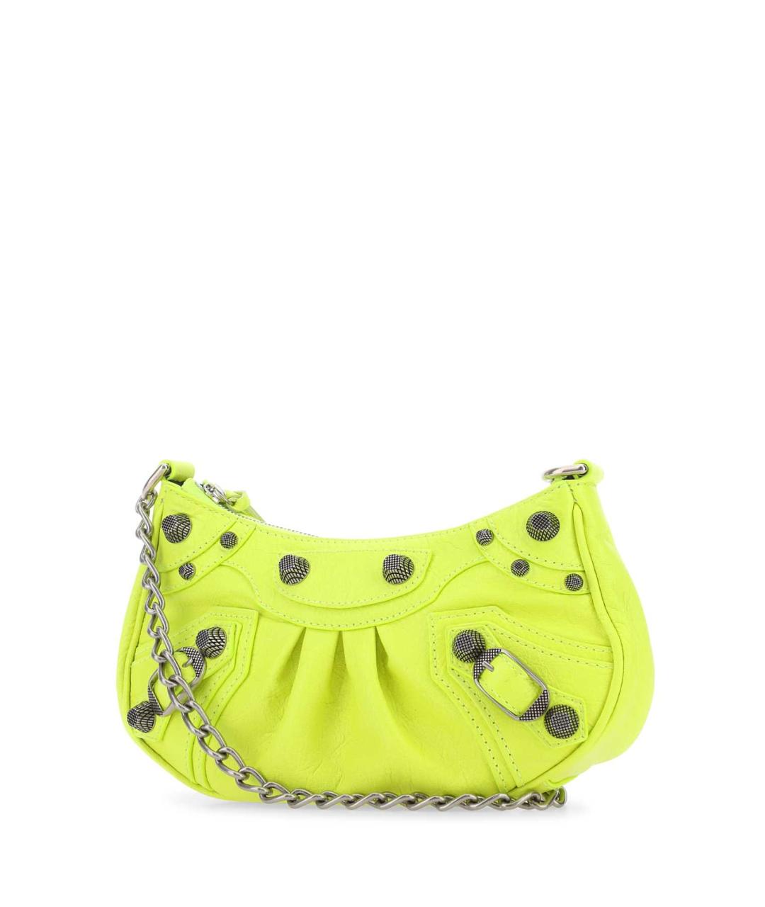 BALENCIAGA Желтая кожаная сумка через плечо, фото 2