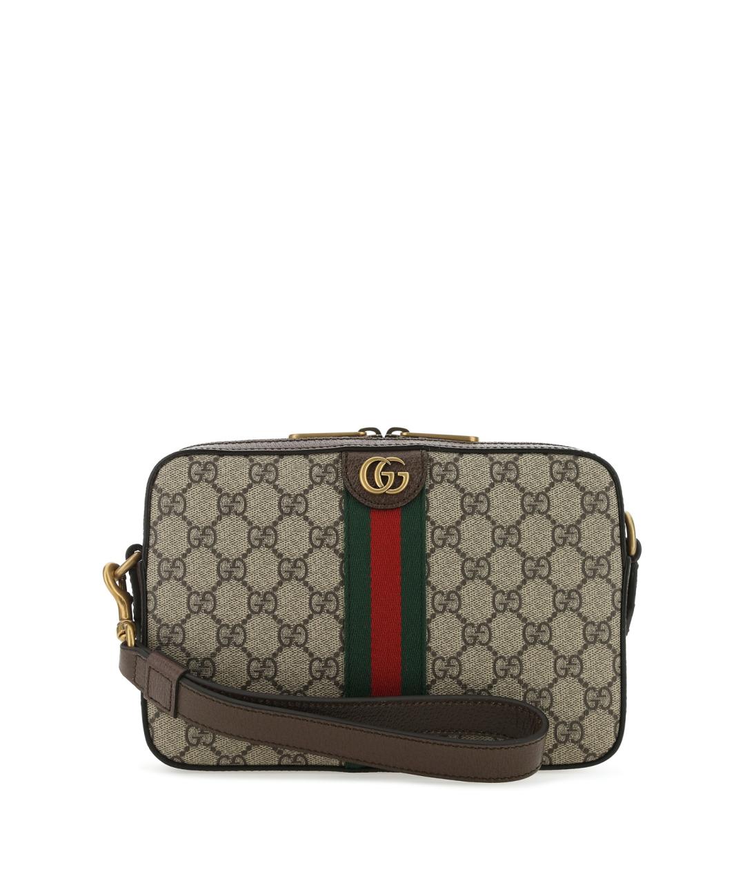 GUCCI Коричневая тканевая барсетка, фото 1