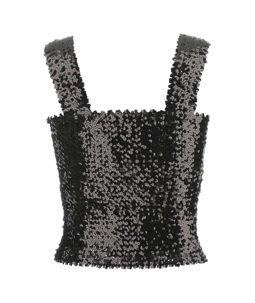 SAINT LAURENT Черная полиэстеровая майка, фото 2