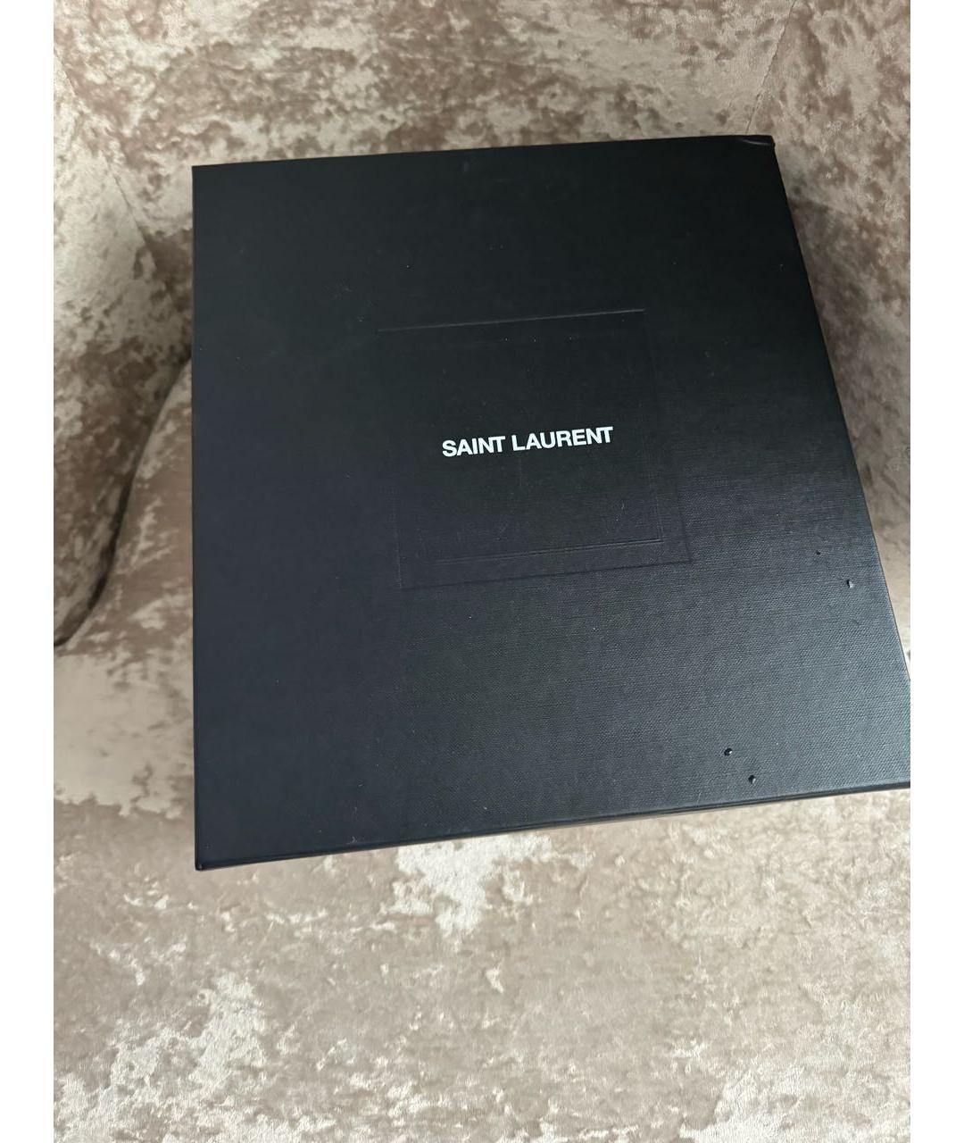 SAINT LAURENT Черные босоножки из лакированной кожи, фото 2