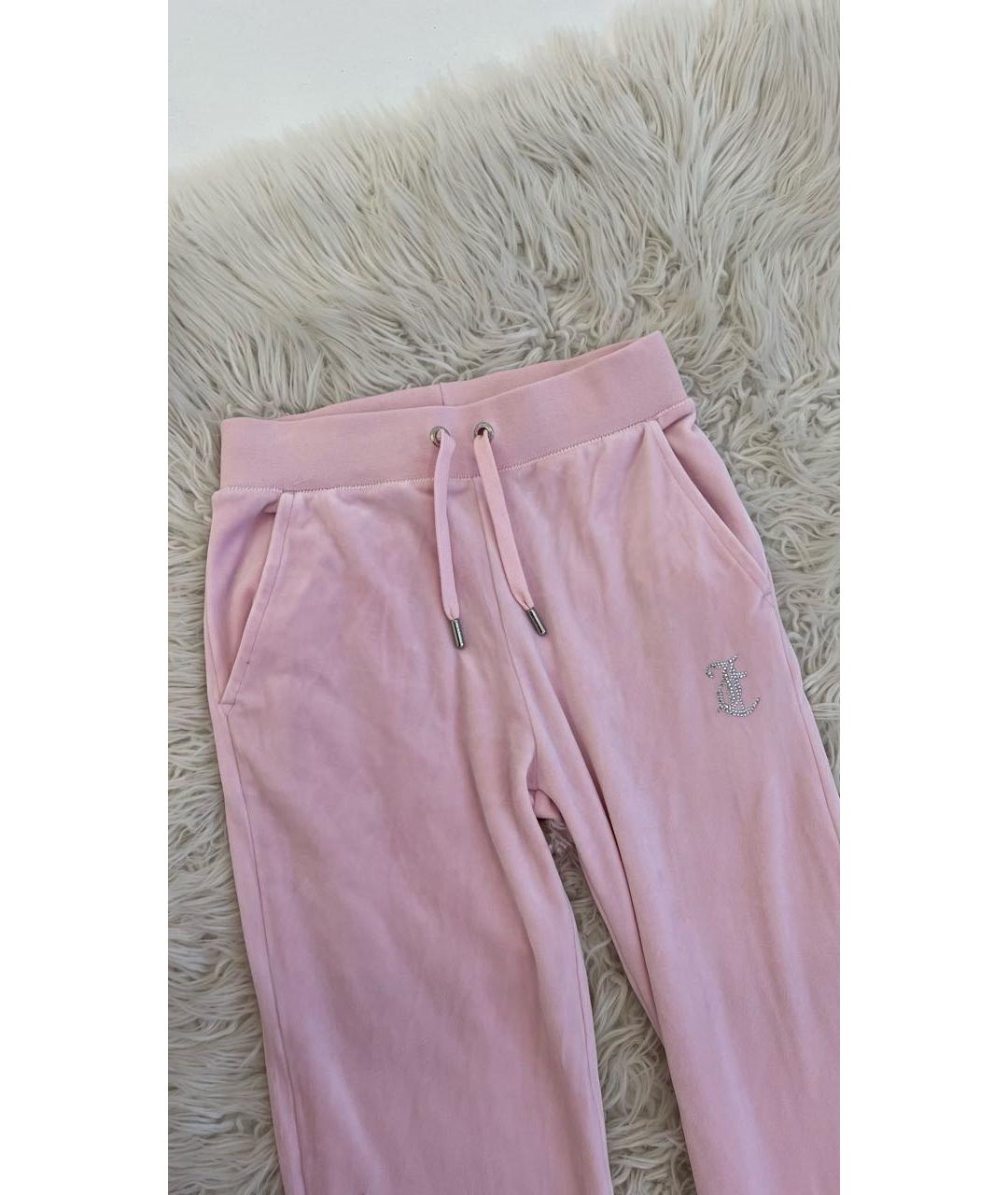 JUICY COUTURE Розовые полиэстеровые спортивные брюки и шорты, фото 3