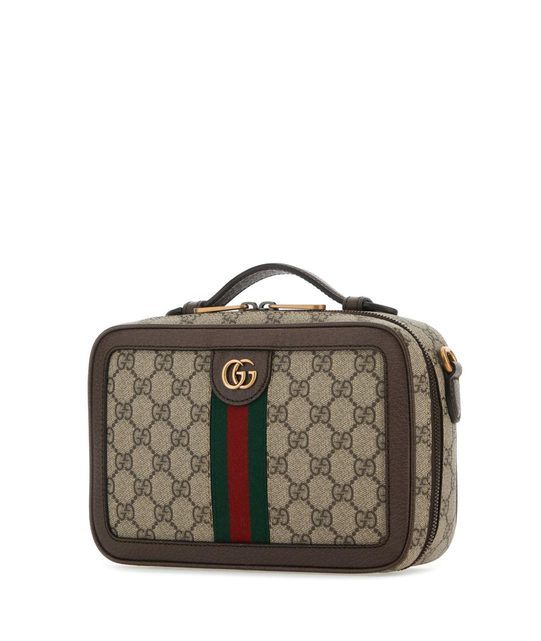 GUCCI Коричневая тканевая сумка на плечо, фото 2