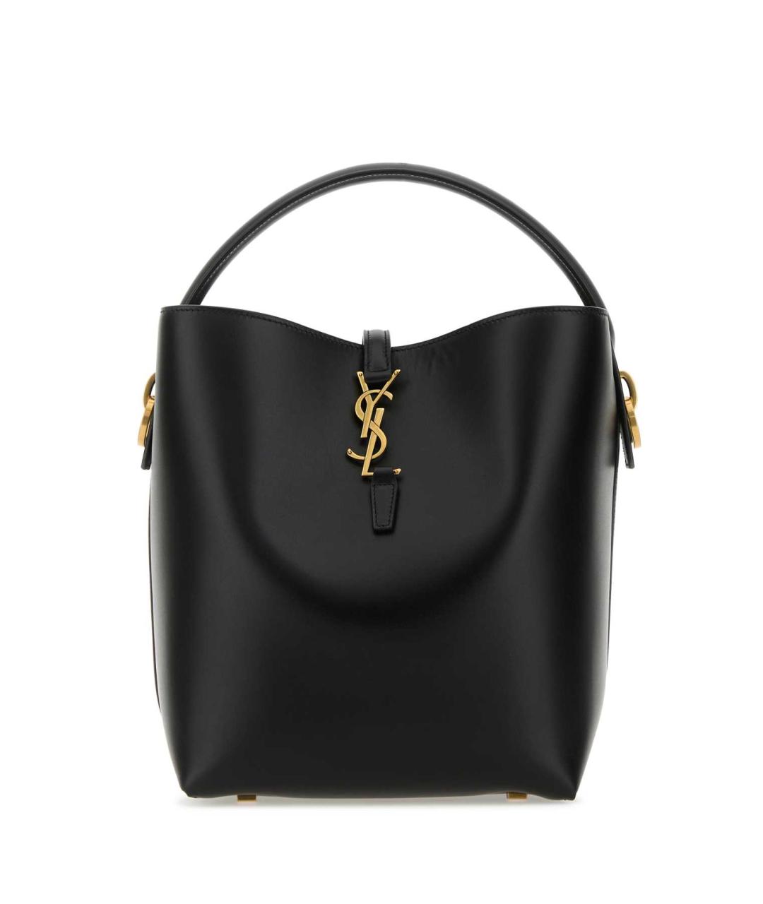 SAINT LAURENT Черная кожаная сумка тоут, фото 1