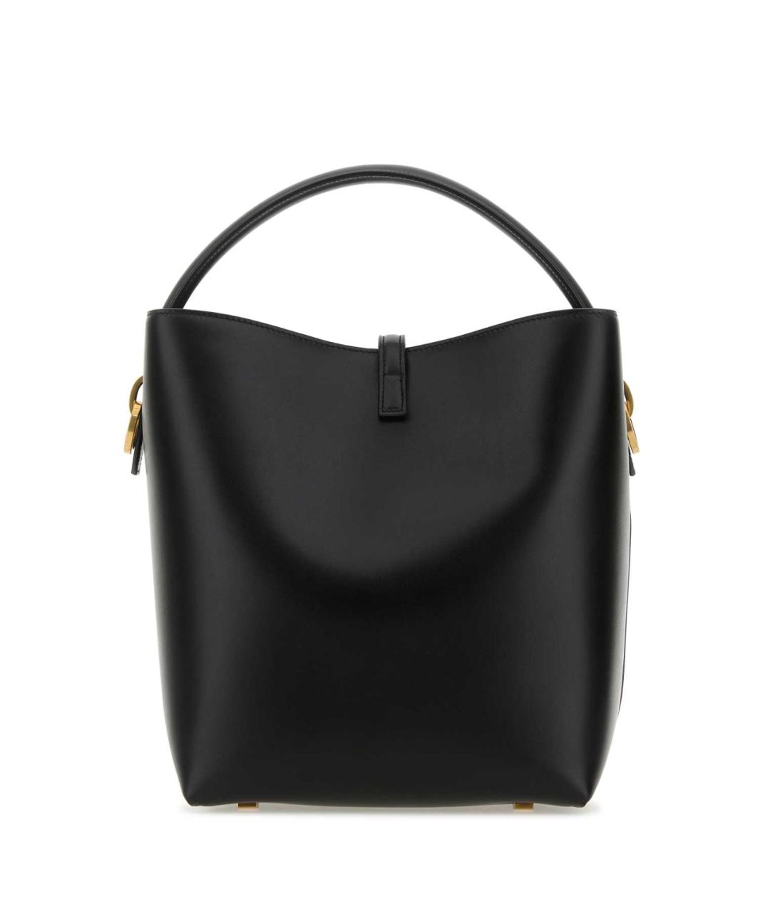 SAINT LAURENT Черная кожаная сумка тоут, фото 3