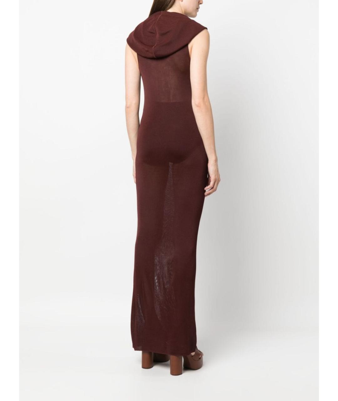 SAINT LAURENT Бордовое вискозное коктейльное платье, фото 4