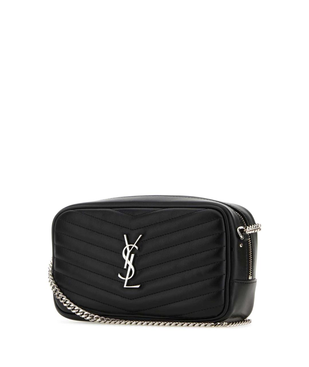 SAINT LAURENT Черная кожаная сумка через плечо, фото 2