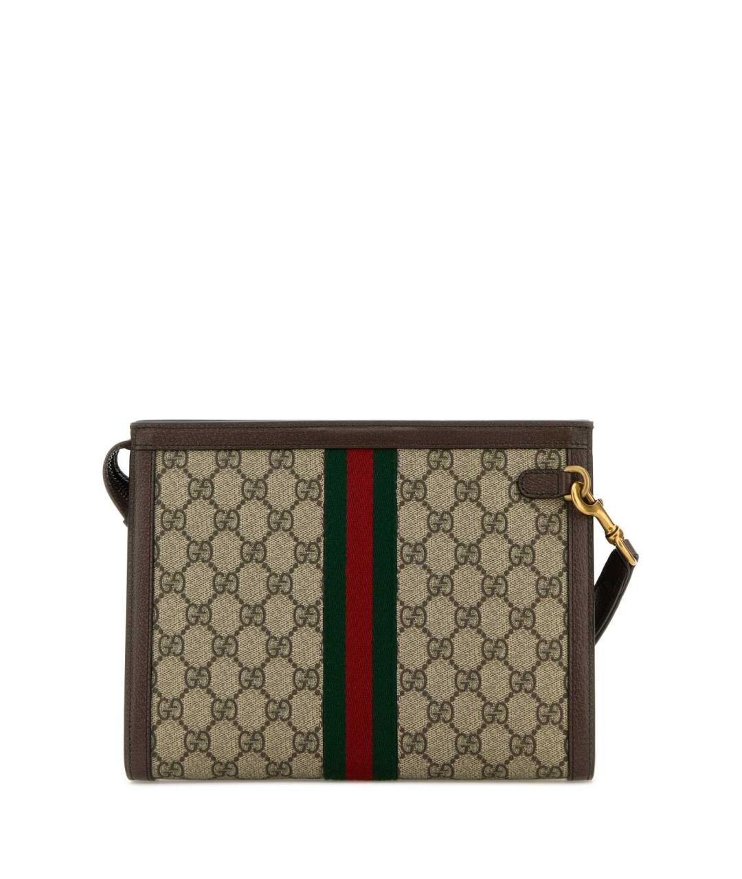 GUCCI Коричневая тканевая барсетка, фото 3